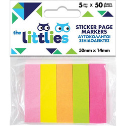 Αυτοκόλλητοι Σελιδοδείκτες The littlies Ορθογώνιοι 5 Χρωμάτων 50 Φύλλων, 50x14mm