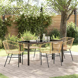vidaXL Σετ Κήπου Rattan 5τμχ Καφέ 3380899