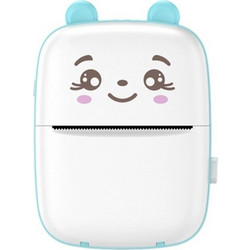 Μίνι φορητός εκτυπωτής φωτογραφιών, Flippy, USB, Bluetooth, Teddy Bear Model, 12 x 9 x 5 cm, Λευκό Μπλε