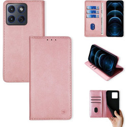 Sonique Vintage Magnet Θήκη Πορτοφόλι Ροζ Χρυσό (Motorola Edge 70 5G)