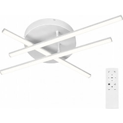 VenCore AxisX White 7741-20018 - Μοντέρνο Φωτιστικό Οροφής Πλαφονιέρα LED 45W Λευκό Αλουμίνιο με Ρυθμιζόμενο CCT Λευκό - Ημέρας - Θερμό & Χειριστήριο - Φ50 x Υ10cm