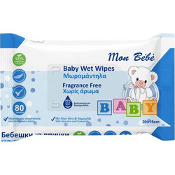 Premium Μωρομάντηλα με Aloe Vera & Χαμομήλι - 80 τμχ