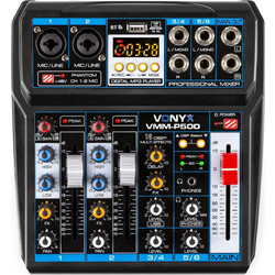 Vonyx VMM-P500 Αναλογική Κονσόλα 4 Καναλιών με Phantom Power & 2 Εισόδους XLR & Bluetooth