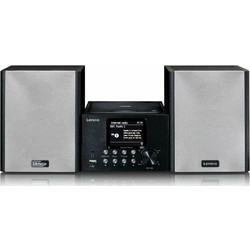 Lenco MC-250 Ηχοσύστημα Hi-Fi 2.0 30W με CD / Digital Media Player και Bluetooth & Wi-Fi Black Silver