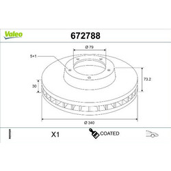 VALEO 672788 - VALEO ΔΙΣΚΟΠΛΑΚΕΣ 1τεμ