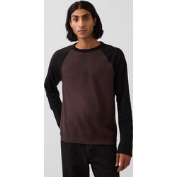 Ανδρική Μπλούζα Heavyweight Relaxed Γραμμής Warm dark brown