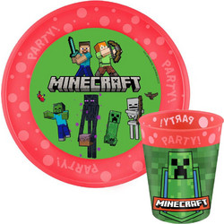 Minecraft Party Παιδικό Σετ Φαγητού 250 ml