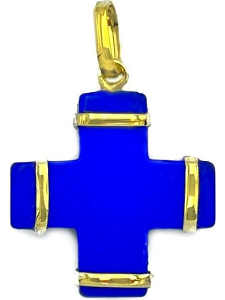 Σταυρός Χρυσός K9 με λάπις 16x16mm