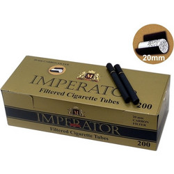 Τσιγαροσωλήνες Imperator Carbon Black των 200 με Ενεργό Άνθρακα - άδεια τσιγάρα - 1 Πακέτο