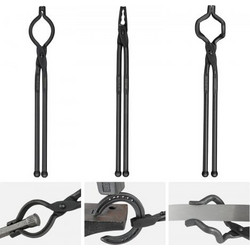 Λαβίδες VEVOR Blacksmith, 45,7 cm 3 ΤΕΜ, λαβίδες V-Bit Bolt, Wolf Jaw Tongs και Z V-Bit Tongs, Carbon Steel Forge Tongs με ατσάλινα πριτσίνια, για αρχάριους και έμπειρους σιδηρουργούς, λεπίδες και τεχ