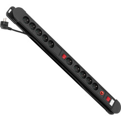 Πολύπριζο Maclean 10 outlet 2 switches, overload indication, 3680W, MCE10
