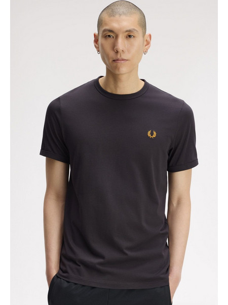 FRED PERRY RINGER T-SHIRT - ΑΝΔΡΙΚΟ T-SHIRT ΑΝΘΡΑΚΙ