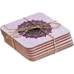 Σετ από 6 σουβέρ Mandala-μωβ - 10 x 10 cm
