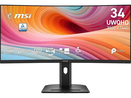 MSI Pro MP341CQPHGN E12 Ultrawide VA HDR Curved Monitor 34" 3440x1440 (UWQHD 3.4Κ) 120Hz 4ms