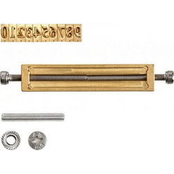 VEVOR Hot Stamp Numbers Brass Stamping Tools 10-Pece, Flexible Numbers, Συμβατό με VEVOR Stamping Machine, 0 έως 9, σχέδιο T-slot, με πλαίσιο, εξάγωνο κλειδί, παξιμάδια, βίδες, βραχίονα και τσιμπιδάκι