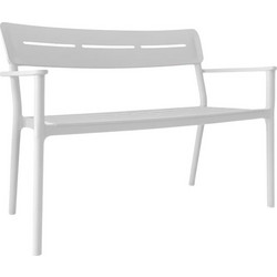Παγκάκι διθέσιο Cadrin pakoworld λευκό PP 117x60x83εκ