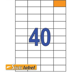 Αυτοκόλλητες ετικέτες Α4 Sticki 100φ. Νο21 52.5x29.7mm (40 στο φύλλο)