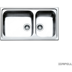 Apell Linear 8520 Ένθετος Νεροχύτης Inox Σαγρέ 101-8520-112 86x50cm
