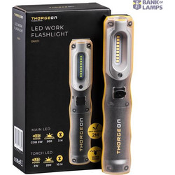 Flashlight LED WORK 5W + 3W IP54 with magn