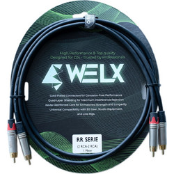 WELX Premium 2 X RCA to 2 X RCA Cable - 1m (RR) (Black)