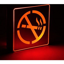 Φωτιστικό Ένδειξης NO SMOKING LED Κόκκινο SENSATI Αλουμινίου Ασημί