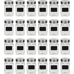 vidaXL Βάζα Αποθήκευσης 24 τεμ. 300 ml με Αυτοκόλλητο