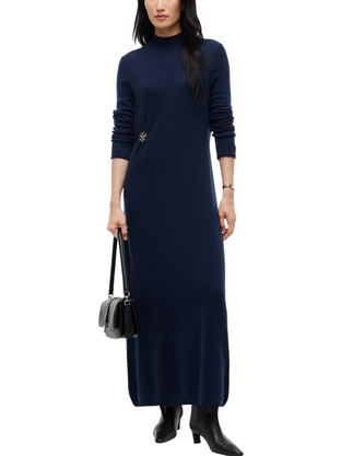 Tommy Hilfiger Logo Hardware Pure Wool Relaxed Dress Φόρεμα Navy Μπλε WW0WW52197-C1G