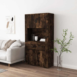 vidaXL Υψηλός Μπουφές Επεξεργασμένο ξύλο 80x33x70 εκ. - καπνιστή-δρυς