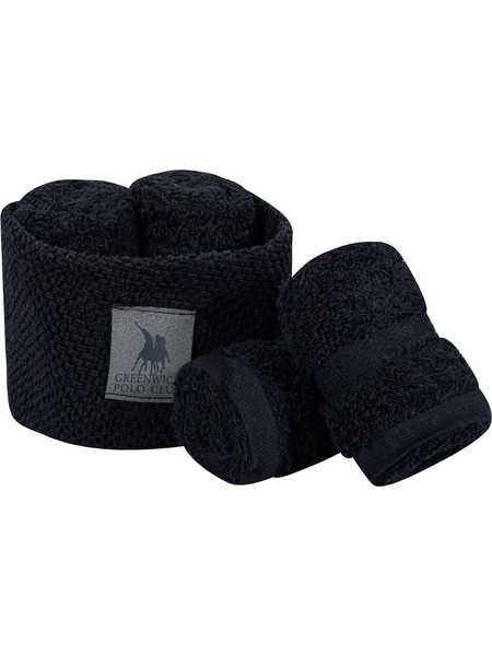 Σετ 4Τ Λαβέτες 30x30 Σε Καλαθάκι Essential Greenwich Polo Club 4154 Black