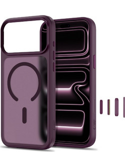 Tech-Protect MagMat MagSafe CC Θήκη iPhone 18 Pro / 17 Pro Dark Cherry / Clear