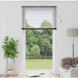 vidaXL Βενετσιάνικη Σκίαση Μαύρο 220 x 120 εκ 25 χιλ. Αλουμίνιο