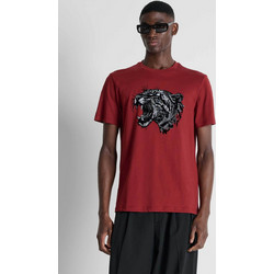 Antony Morato ανδρικό T-shirt με graphic print Regular Fit - KS02692FA100240 Μπορντό