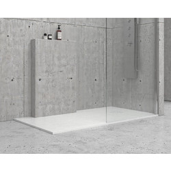 Karag Pietra 70x170 - Παραλληλόγραμμη ντουζιέρα πέτρινη Bianco Stone