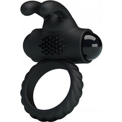 Pretty Love Eudora Cock Ring Ελαστικό Δαχτυλίδι Πέους Σιλικόνης με Δόνηση Μαύρο
