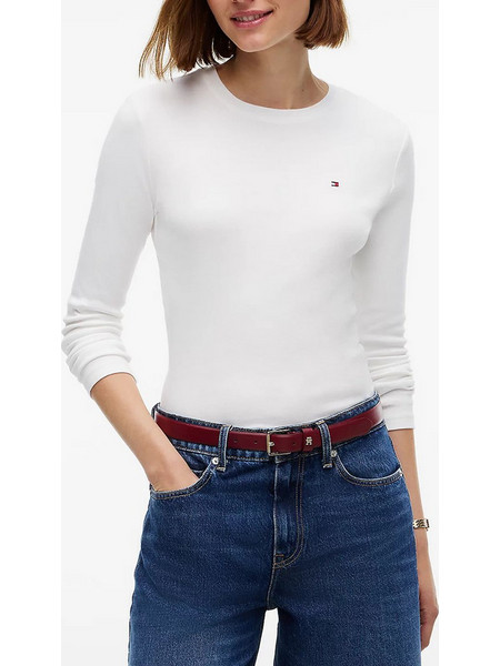 TOMMY HILFIGER CODY SLIM C-NK L/S T-SHIRT WW0WW53689-YBL Ecru