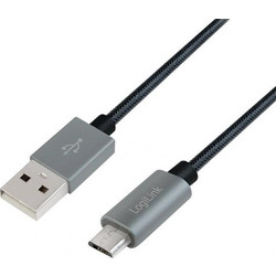 LogiLink Braided USB 2.0 to micro USB Cable Γκρι 1m (CU0132)