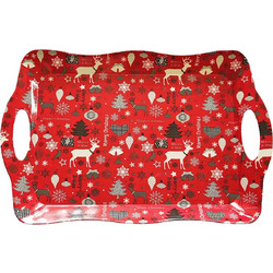 Δίσκος Πλαστικός Ορθογώνιος Merry Christmas με Μπάλες 38x26cm Xmasfest 1133871