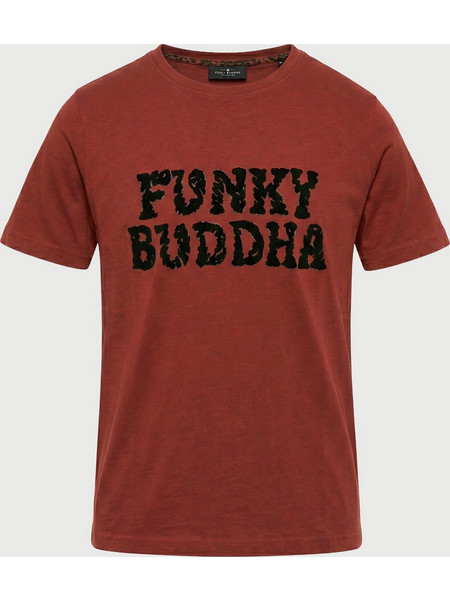 Βαμβακερό t-shirt με statement logo print FBL014-107-04_MAROON