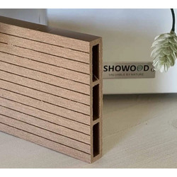 Showood WPC σανίδα περίφραξης γραμμωτή 2x12x360 καφέ ανοιχτό