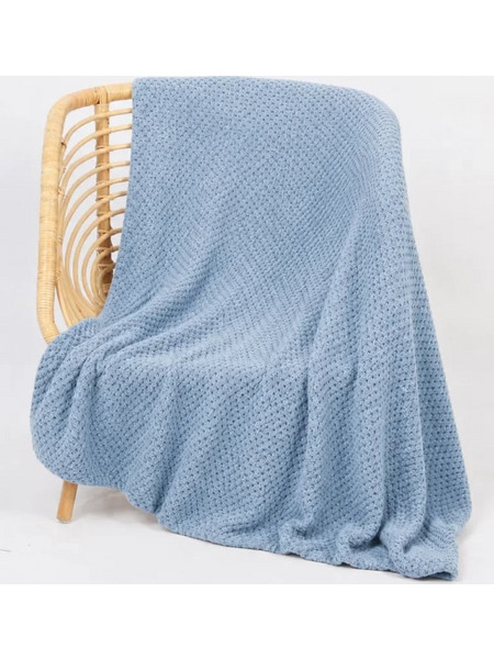 Κουβέρτα Μονή 160x220 Coral fleece Texture Extra Soft - BLG-8 - Σιέλ
