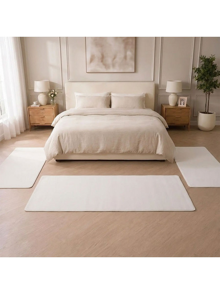 Σετ Κρεβατοκάμαρας 3τμχ Shaggy Soft Touch Σπασμένο Λευκό (2x70x130 + 1x70x200cm) J03-OFFWHITE-SET