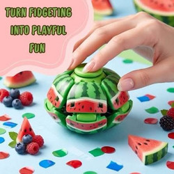 Watermelon 3D Press Spin Gyro Ball Light-up Fidget Spinner Stress Relief Toy