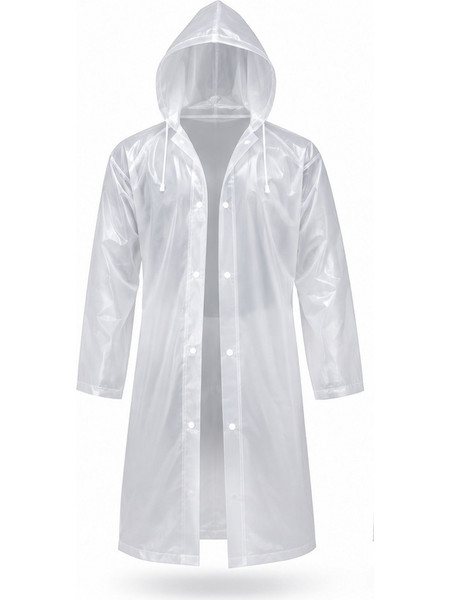 HONGLI A-896-W Unisex Αδιάβροχο Μίας Χρήσης με Κουκούλα Ημιδιάφανο EVA One Size Λευκό