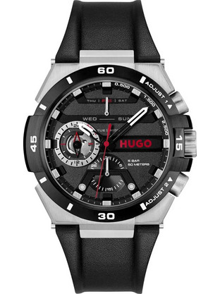 Hugo Boss Ανδρικό Ρολόι με Μαύρο Δερμάτινο Λουράκι 1530336