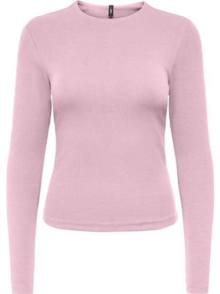 ONLY ONLRILEY L/S O-NECK TOP JRS 15386477-Parfait Pink Pink