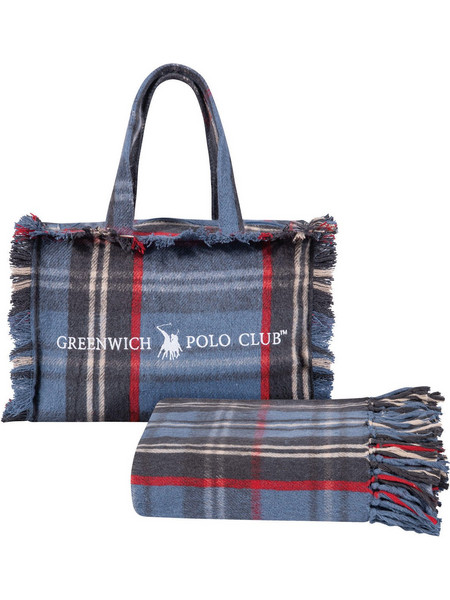 GREENWICH POLO CLUB ΡΙΧΤΑΡΙ 130X170 ΜΕ ΤΣΑΝΤΑ ΜΙΚΡΗ ESSENTIAL 2530 BLUE, RED