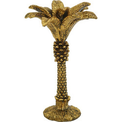 Artekko Palm Tree Χρυσό Διακοσμητικό Κηροπήγιο Ρητίνης (13x13x22)cm