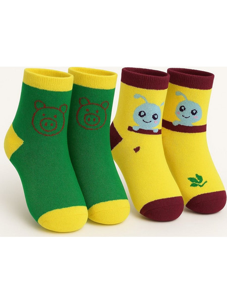 Καλτσάκια Σετ 2 τμχ Yellow Green Pig