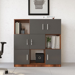 Multi Purpose Cabinet BEG7-BA Walnut, Anthracite Melamine Coated Particle Board 119.9x37.6x121.8 cm