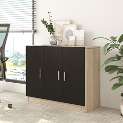 Multi Purpose Cabinet BEG5-OB Oak, Black Melamine Coated Particle Board 89.1x38.1x73.8 cm
